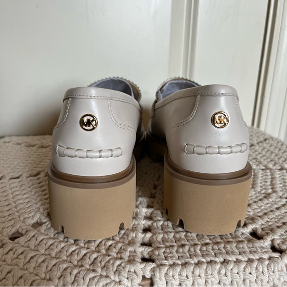NWB Michael Kors Holland Lug Loafers Cream color - sz 9 - Picture 5 of 7